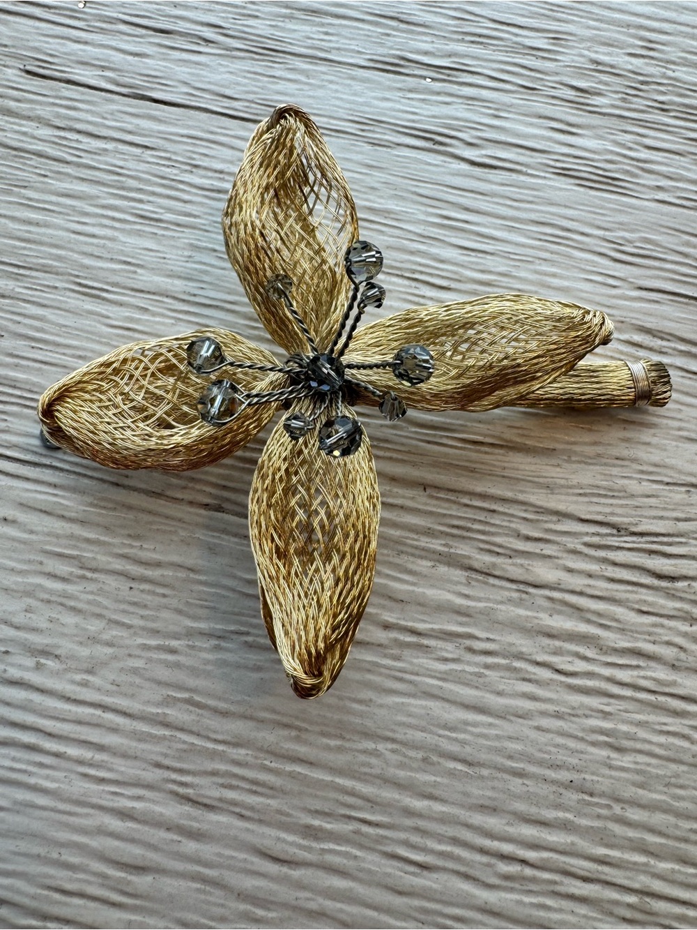 Colette Malouf Gold Woven Flower Hair Clip